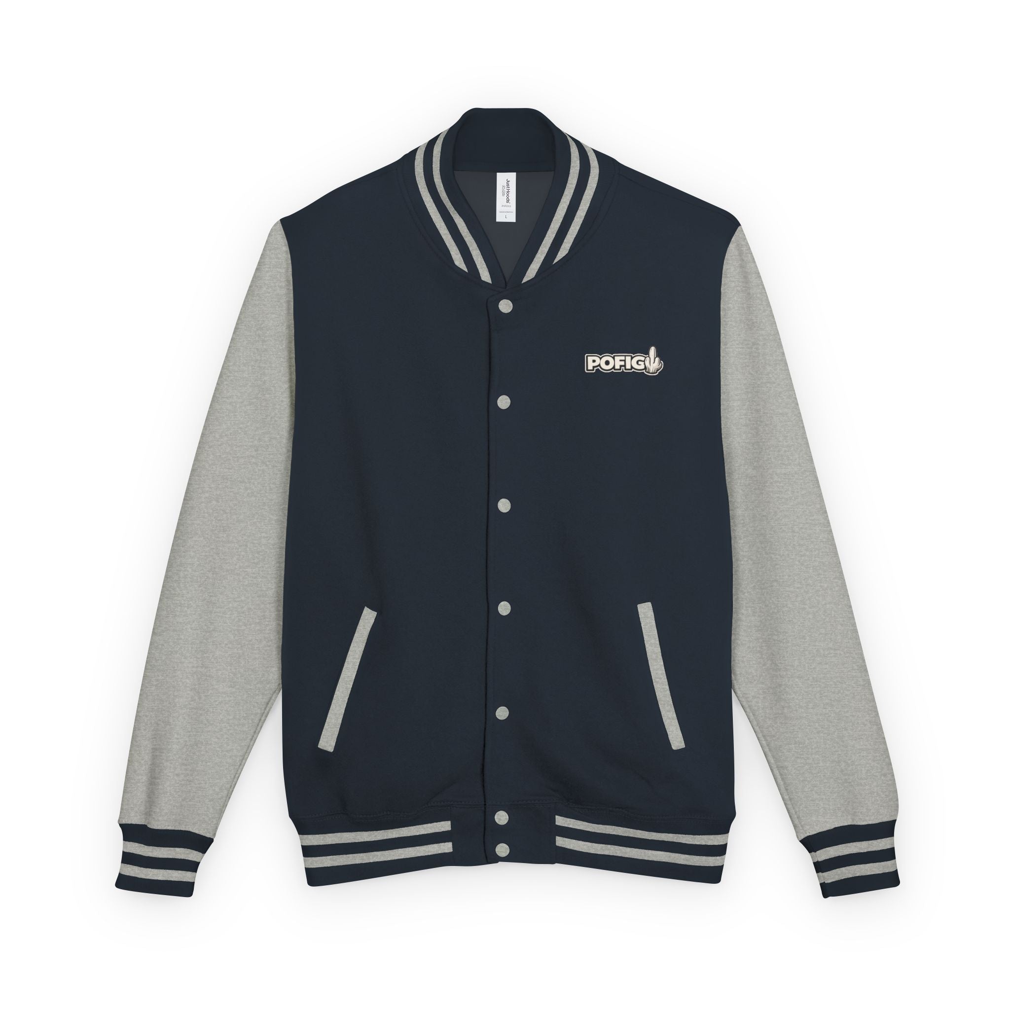 POFIG Varsity Jacke – Letterman Jacke mit Rückenpatch Unisex Streetwear