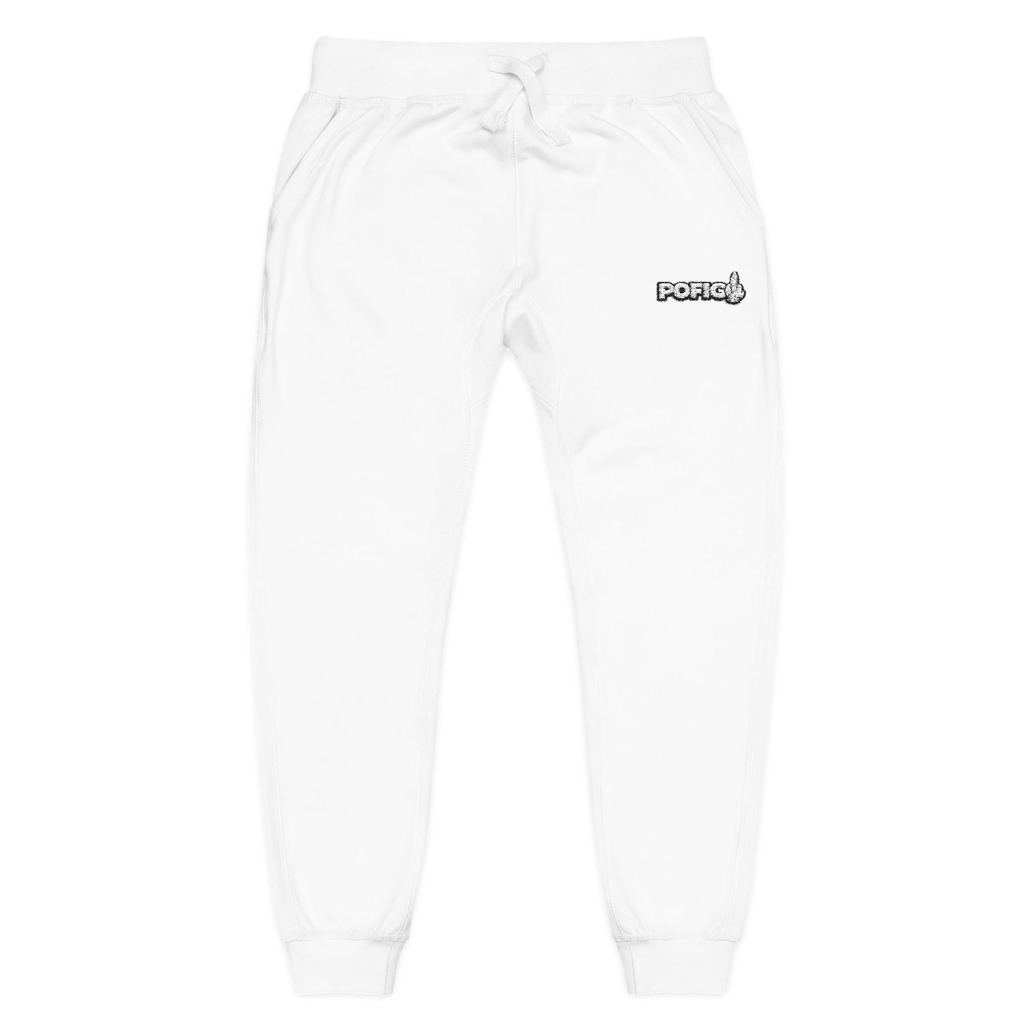 POFIG Fleece Jogginghose – minimalistische bestickte Sweatpants für Alltag & Freizeit