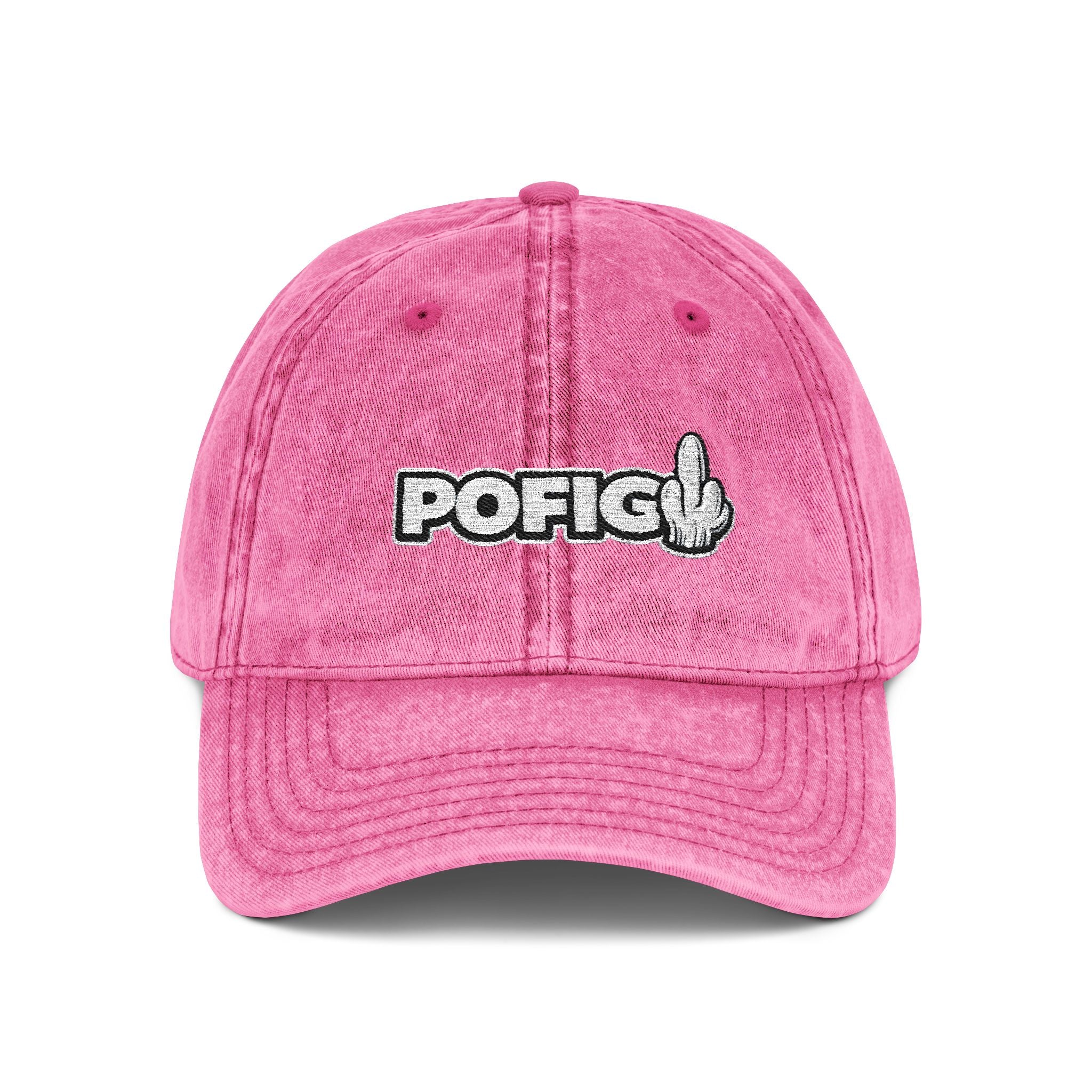 POFIG Baseballkappe im Vintage-Look mit Stickerei