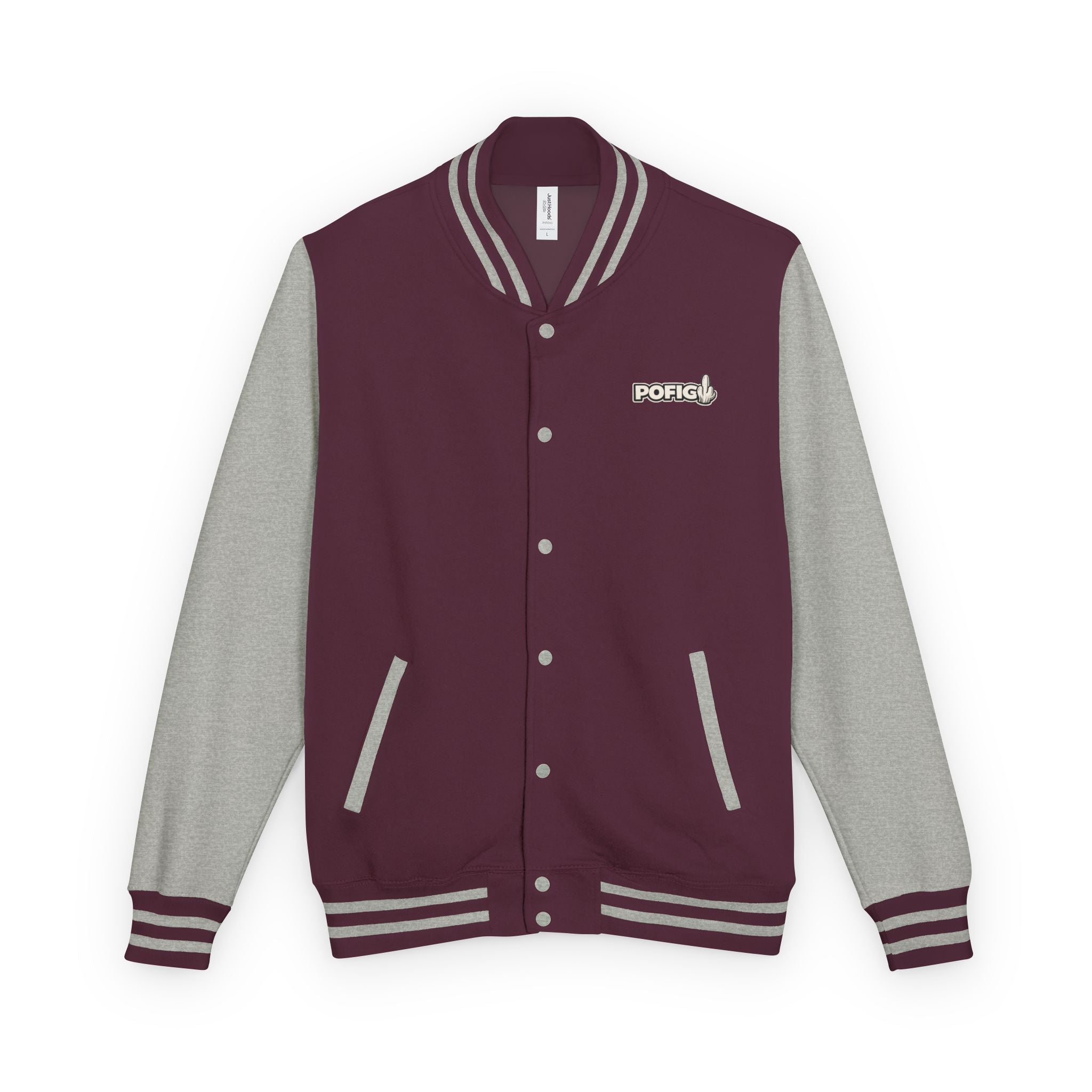 POFIG Varsity Jacke – Letterman Jacke mit Rückenpatch Unisex Streetwear