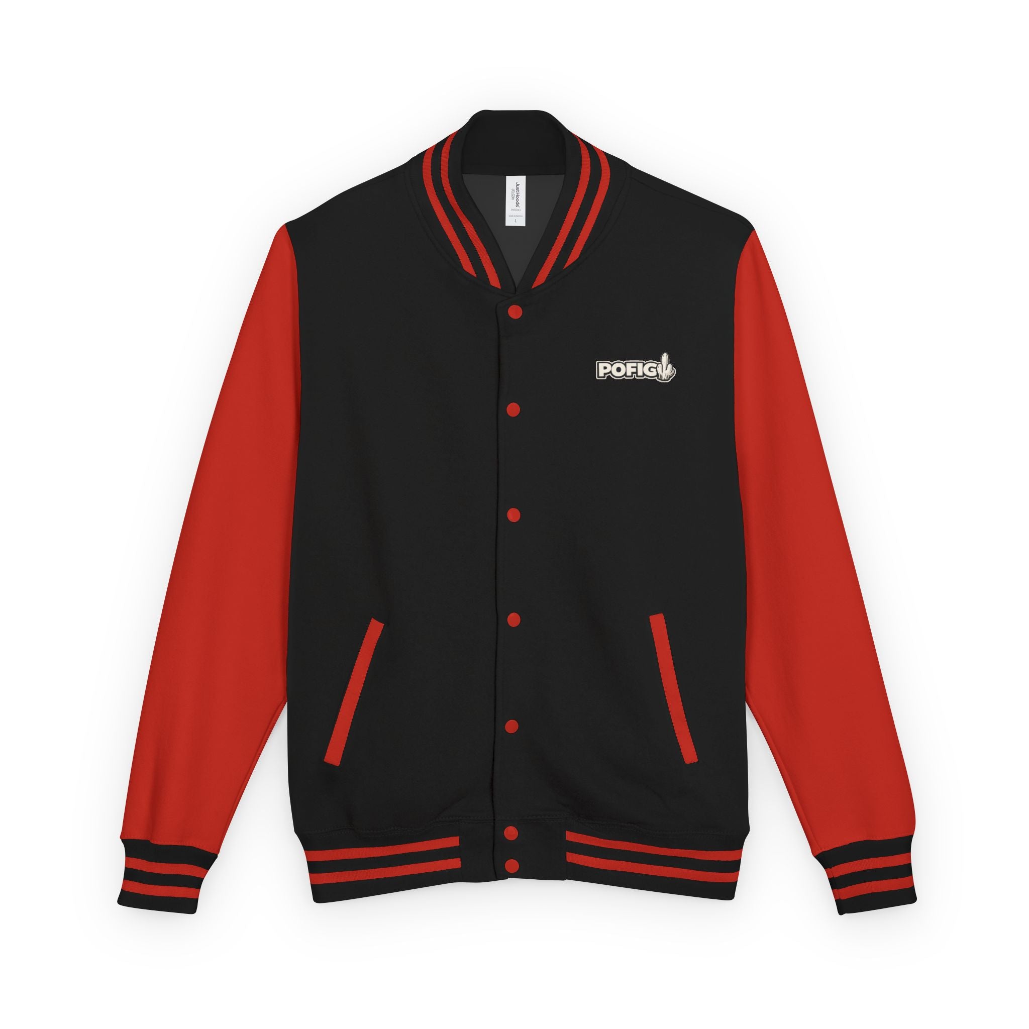 POFIG Varsity Jacke – Letterman Jacke mit Rückenpatch Unisex Streetwear