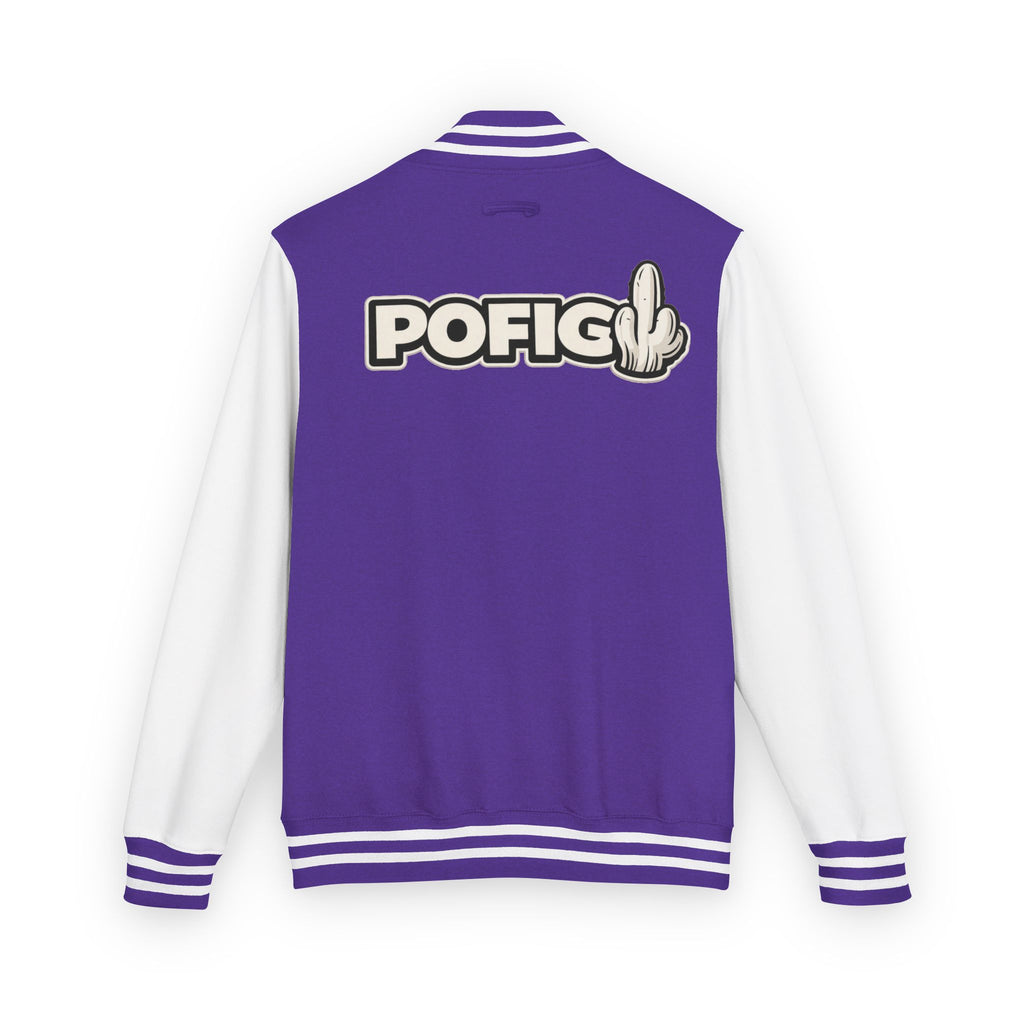 POFIG Varsity Jacke – Letterman Jacke mit Rückenpatch Unisex Streetwear