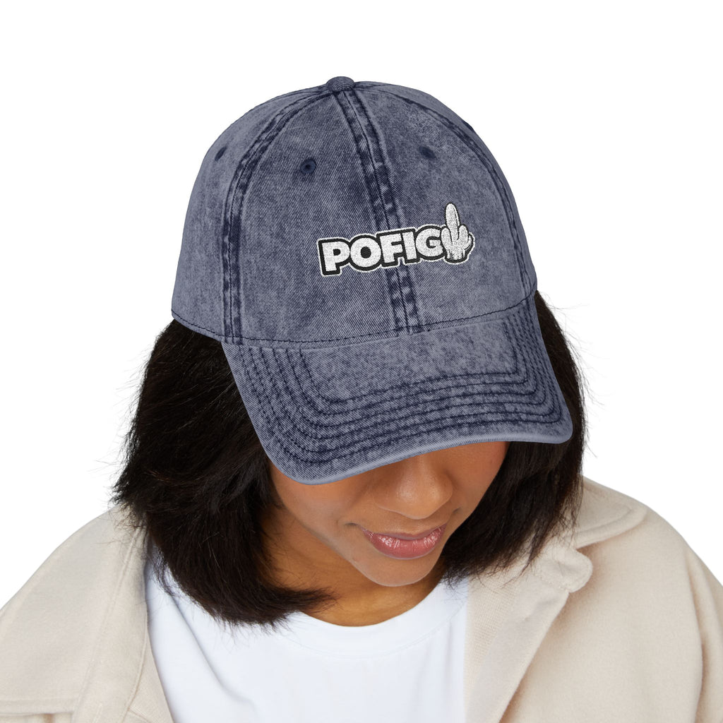 POFIG Baseballkappe im Vintage-Look mit Stickerei