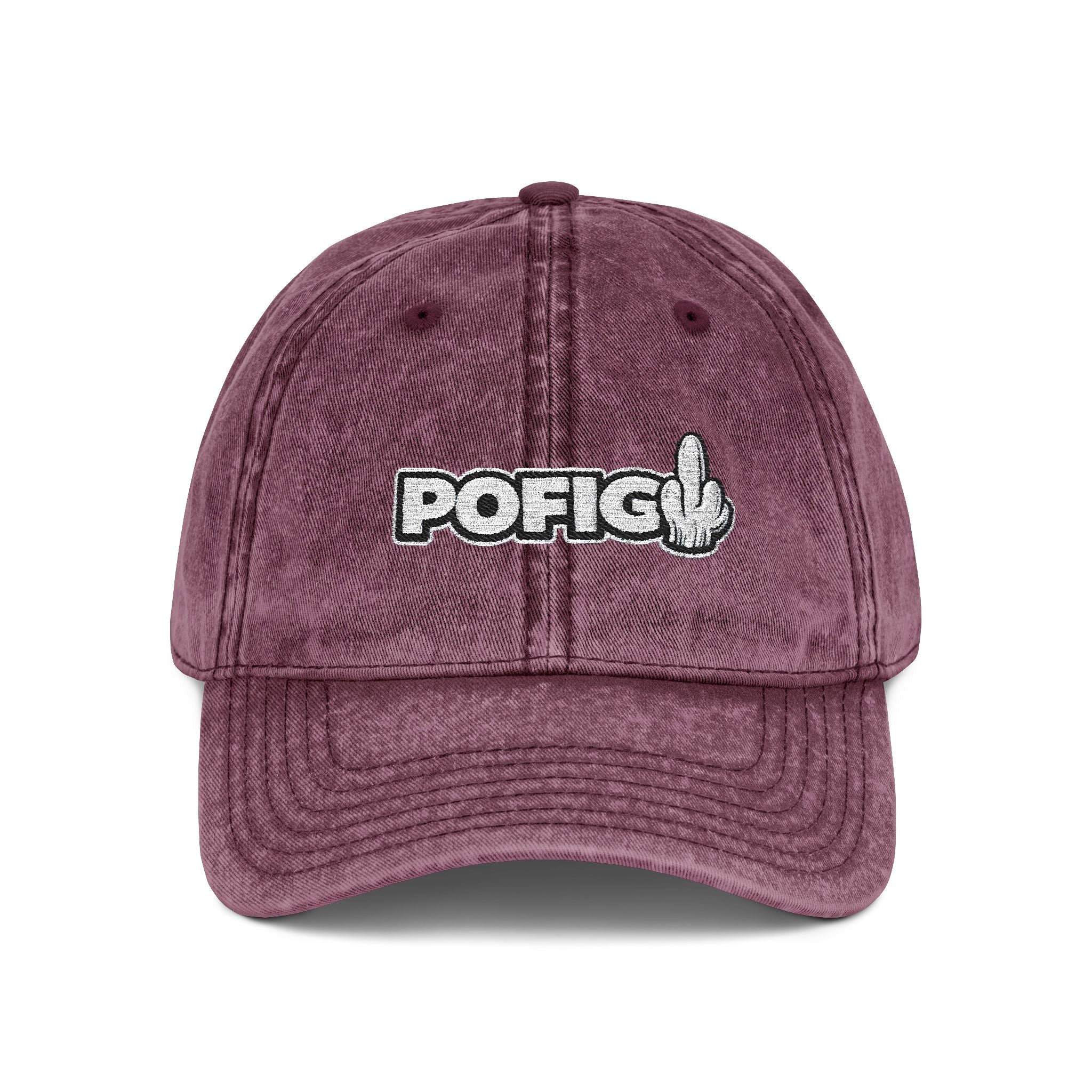 POFIG Baseballkappe im Vintage-Look mit Stickerei