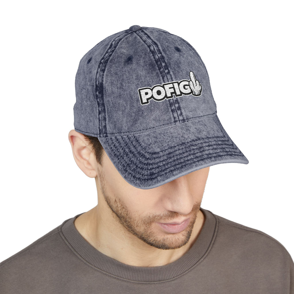 POFIG Baseballkappe im Vintage-Look mit Stickerei