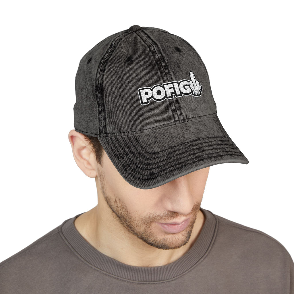 POFIG Baseballkappe im Vintage-Look mit Stickerei
