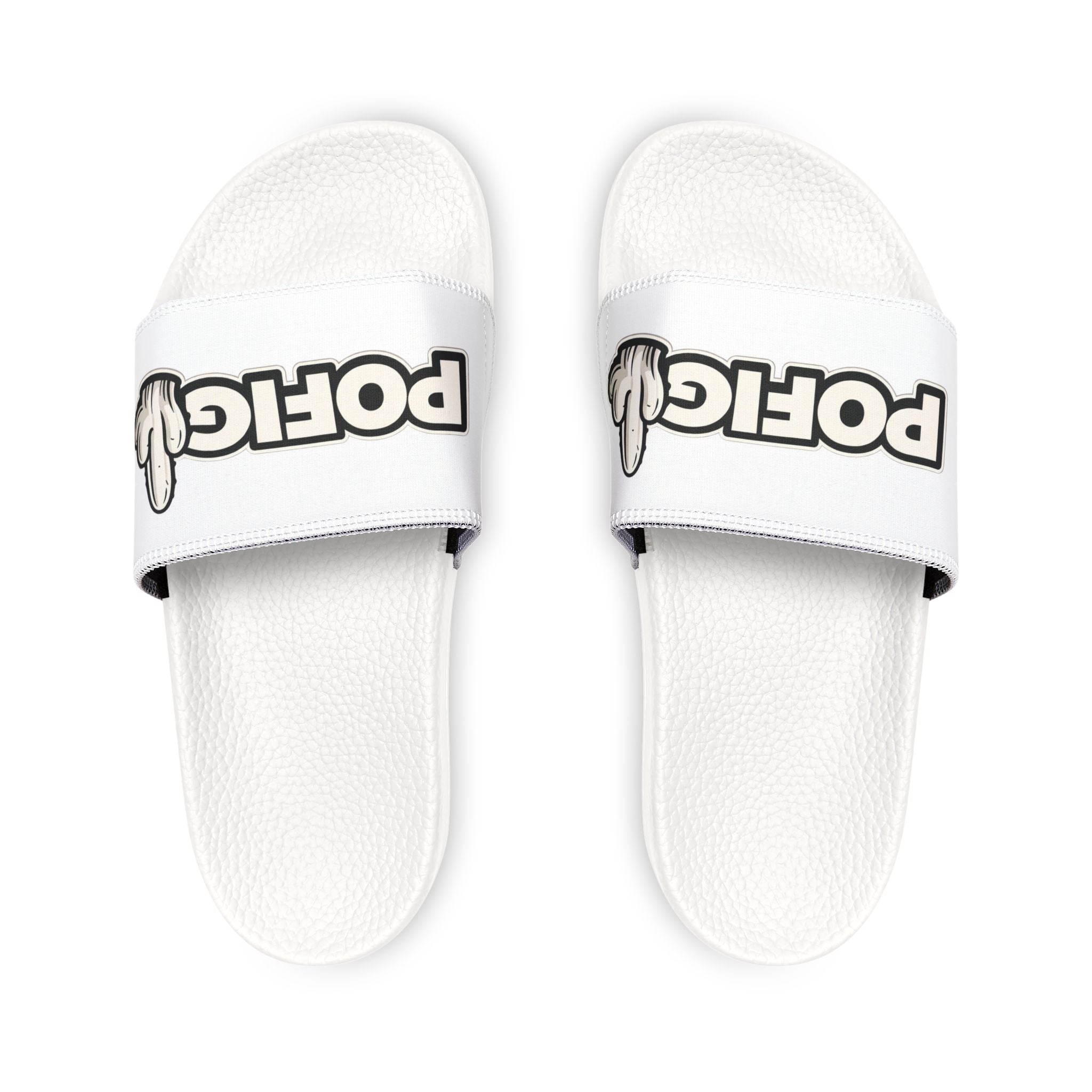 POFIG-Logo-Pantoletten mit verstellbarem Riemen für den Freizeit- und Poolbereich