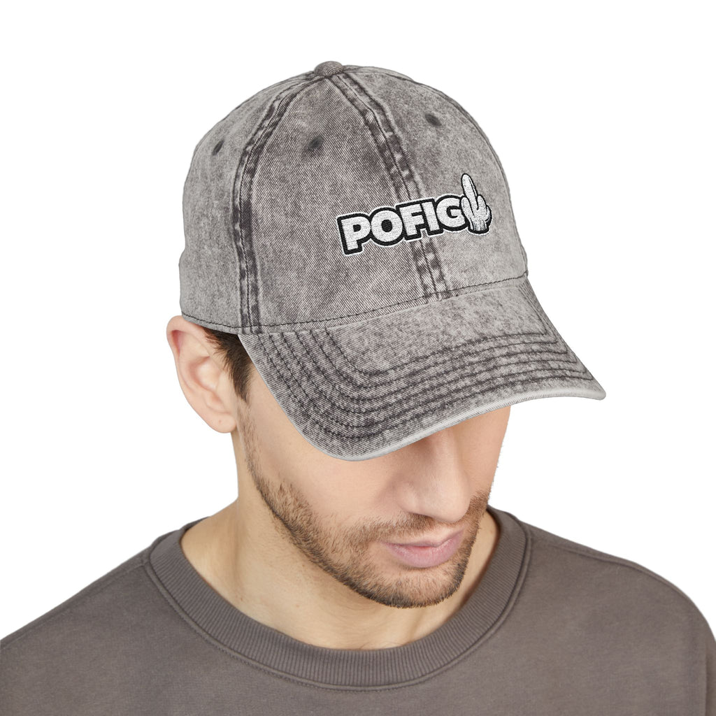 POFIG Baseballkappe im Vintage-Look mit Stickerei