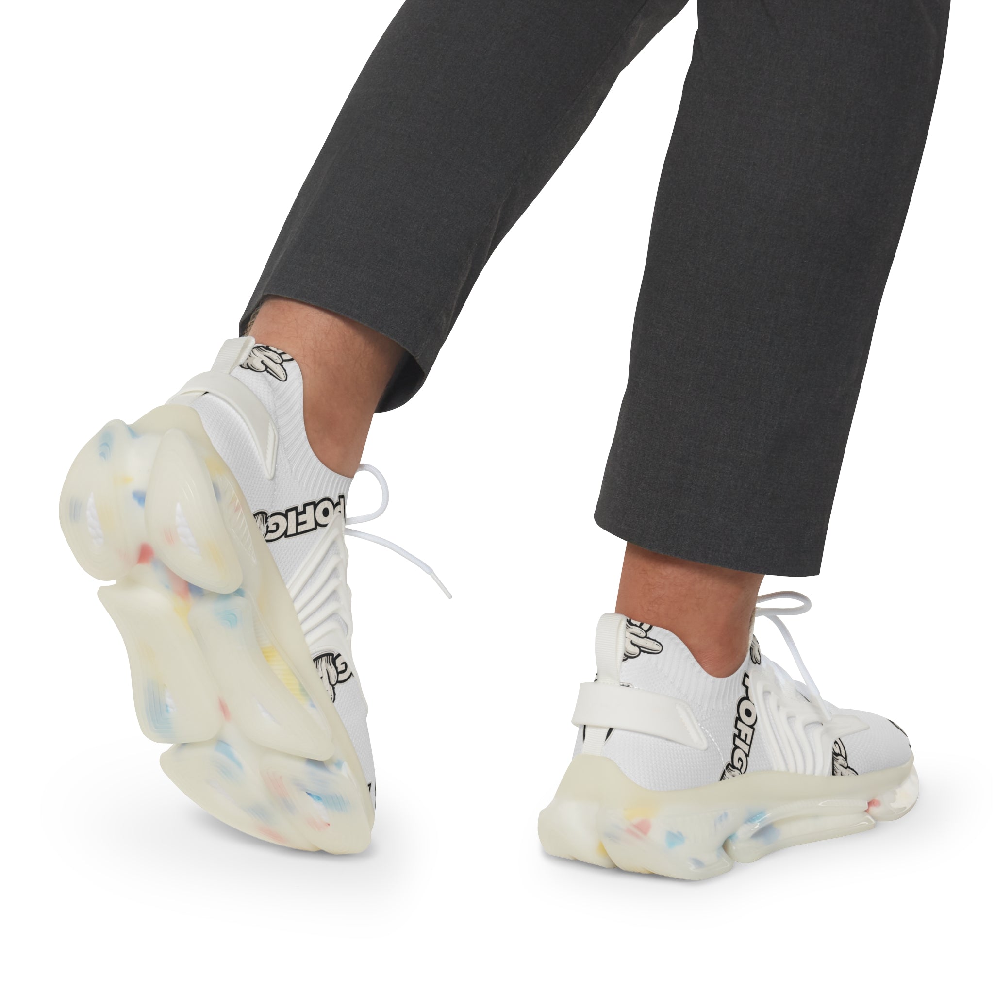 POFIG Mesh Sneaker Weiß – Atmungsaktive Unisex Streetwear Schuhe