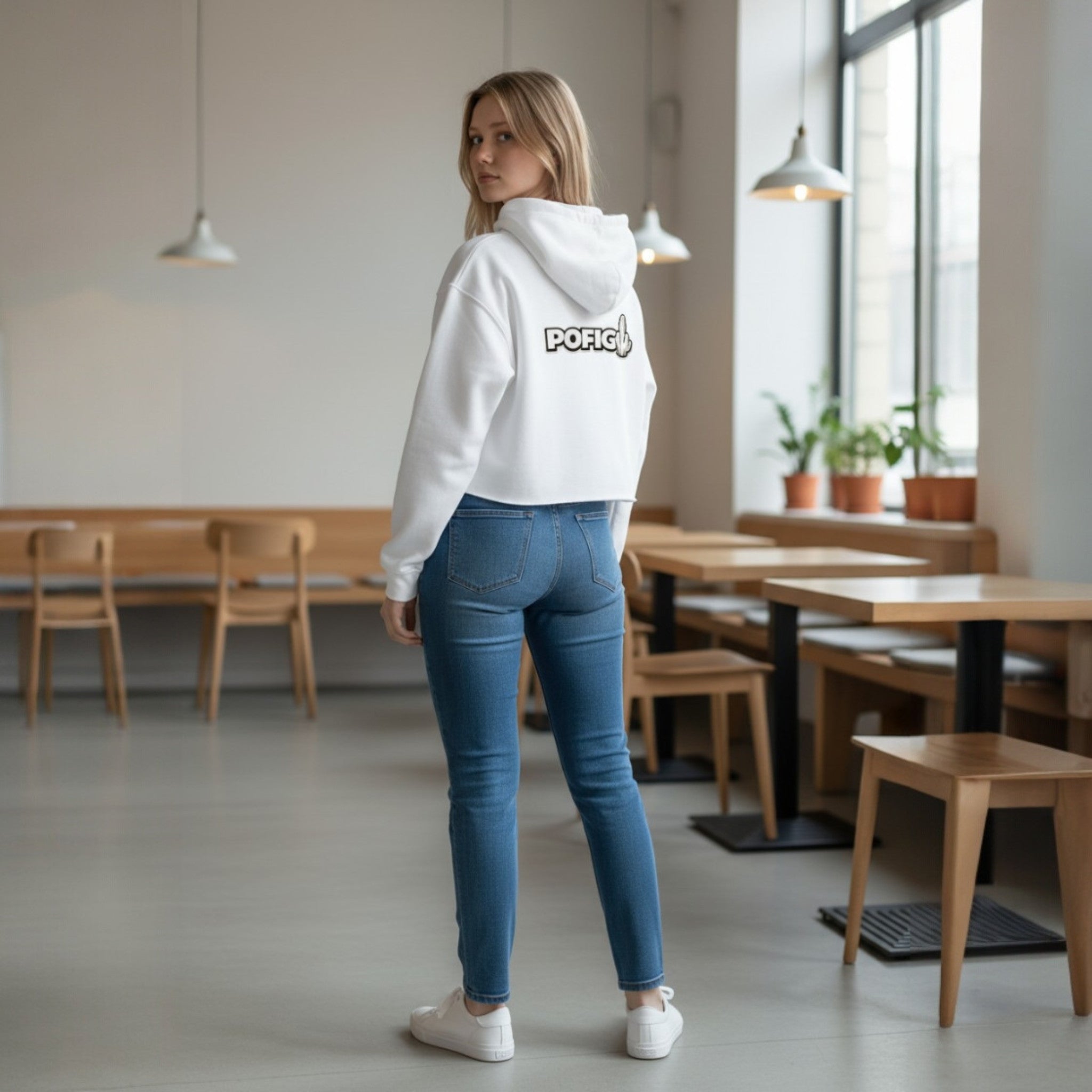 POFIG Cropped Hoodie für Damen – kurz, klar, selbstbewusst