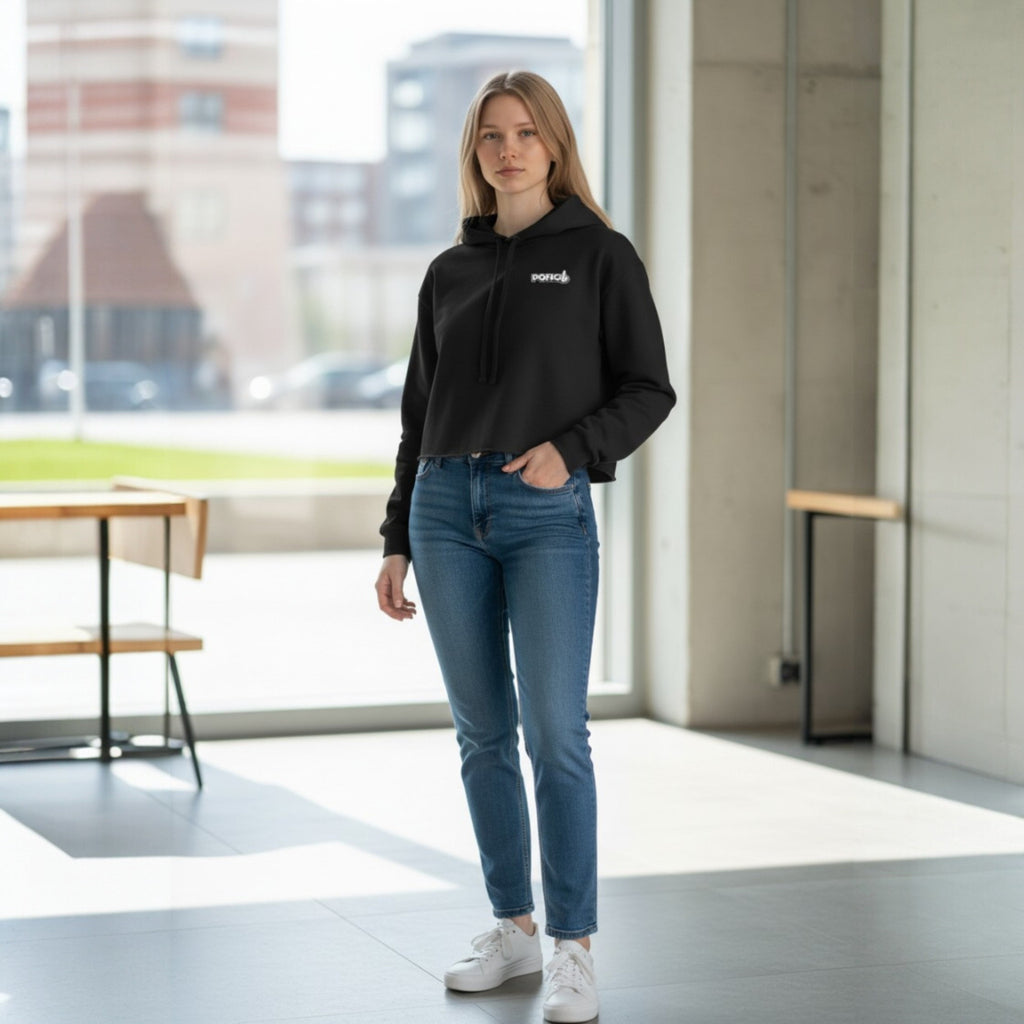 POFIG Cropped Hoodie für Damen – kurz, klar, selbstbewusst