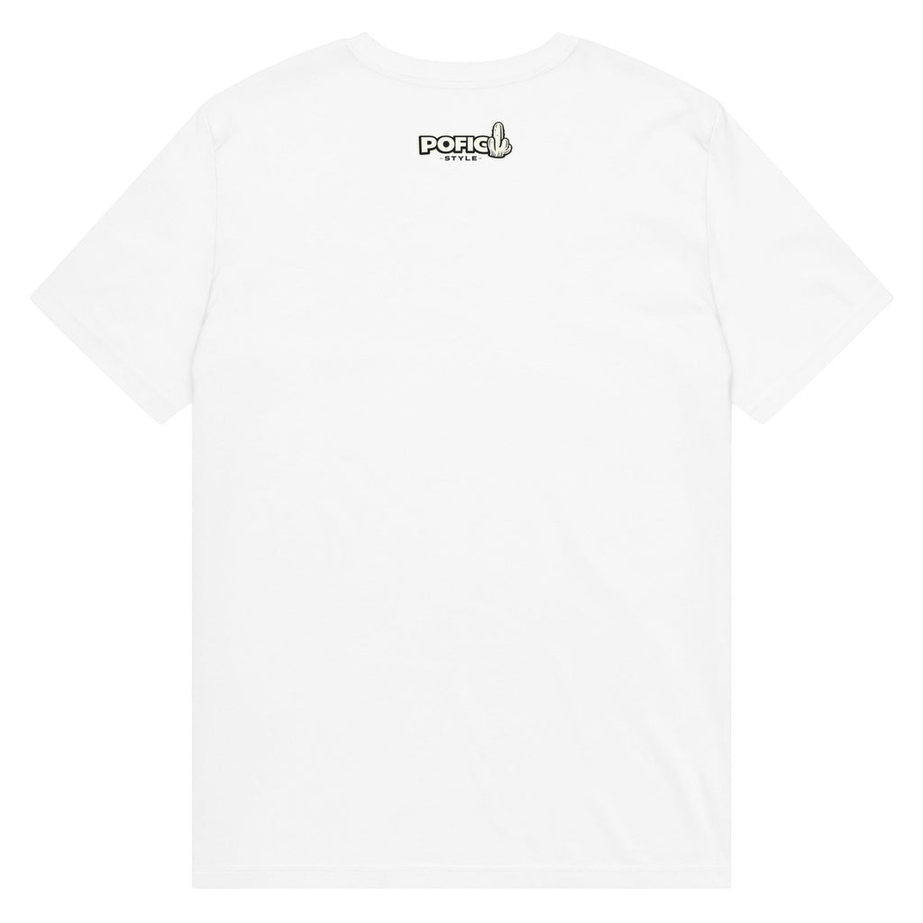 POFIG T-Shirt aus 100 % Bio-Baumwolle mit „Na Rasslabone“-Print auf der Rückseite.